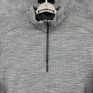 Nike Running Pullover Mens L Grid Lined Fleece Performance Reflective 1/4 Zip